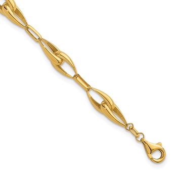 Herco 14K Polished Solid Teardrop Link 7.5 Inch Bracelet