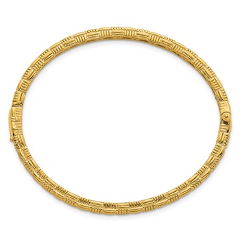 Herco 14K Polished Checkered Weave Pattern 4.3mm Hinged Bangle — alternate view