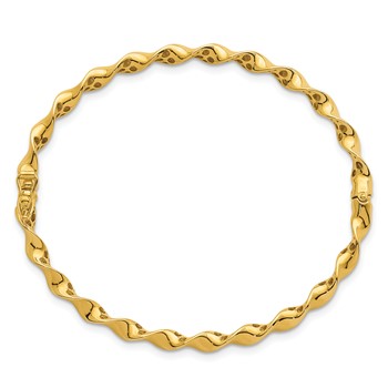 Herco 14K Polished Twisted 4.7mm Hinged with Safety Clasp Bangle — alternate view