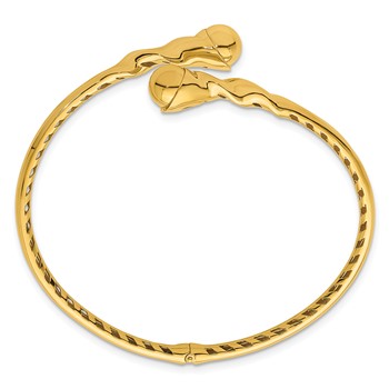 Herco 14K Polished Twist Hinged Cuff Bangle — alternate view