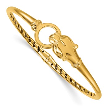 Herco 14K Polished Panther Hinged Bangle