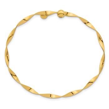 Herco 14K Polished Twisted Bypass Flexible Cuff Bangle — alternate view