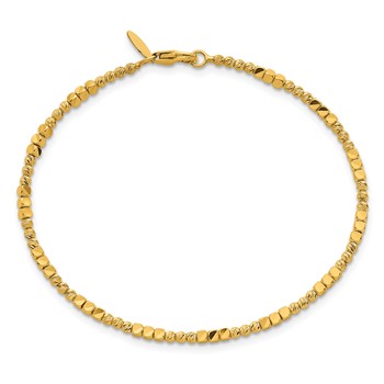 Herco 14K Polished and Diamond-cut Square Beaded Flexible Bangle — alternate view