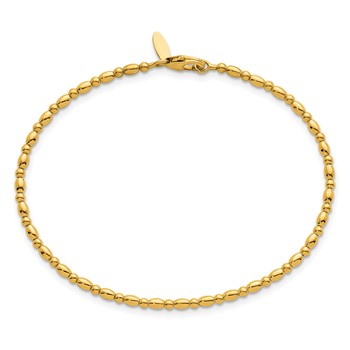 Herco 14K Polished Beaded Flexible Bangle — alternate view
