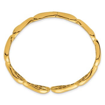 Herco 14K Polished Teardrop Hinged Cuff Bangle — alternate view