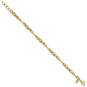 Herco 14K Polished Twisted Mixed Link 7 Inch with .75 Inch Extension Bracelet — alternate view