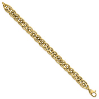 Herco 14K Polished and Textured Fancy Mixed Link 7.5 Inch Bracelet — alternate view