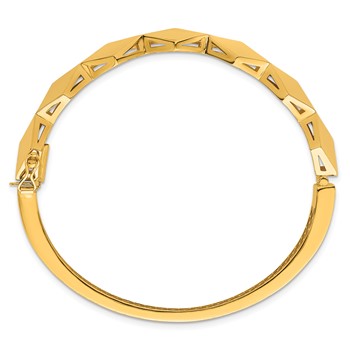 Herco 14K Polished Cubed Hinged with Safety Clasp Bangle — alternate view