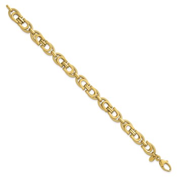 Herco 14K Polished and Textured Fancy Link 8 Inch Bracelet — alternate view