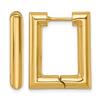 Herco 14K Polished Square Hinged Hoop Earrings