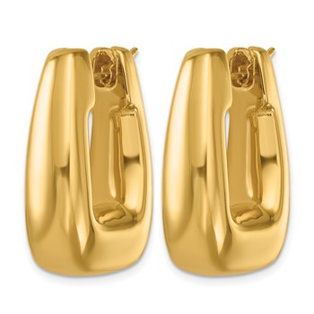 Herco 14K Polished Rectangular Hoop Earrings — alternate view