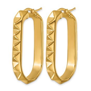 Herco 14K Polished and Studded Hoop Earrings — alternate view