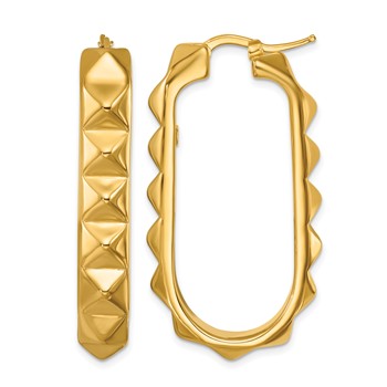 Herco 14K Polished and Studded Hoop Earrings