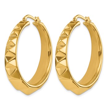 Herco 14K Polished and Studded Graduated Round Hoop Earrings — alternate view