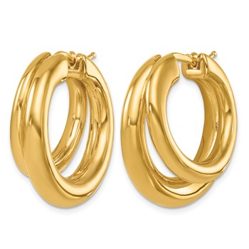Herco 14K Polished Double Round Hoop Earrings — alternate view