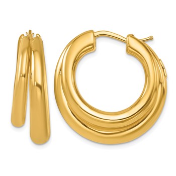 Herco 14K Polished Double Round Hoop Earrings