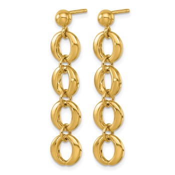 Herco 14K Polished Round Link Post Dangle Earrings — alternate view
