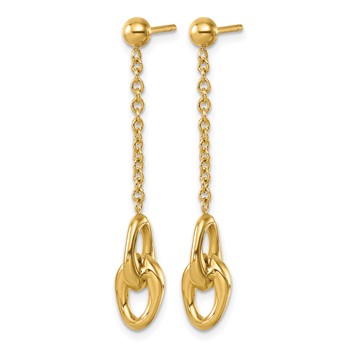 Herco 14K Polished Double Link Post Dangle Earrings — alternate view