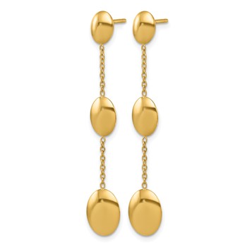 Herco 14K Polished Graduated Ovals Post Dangle Earrings — alternate view
