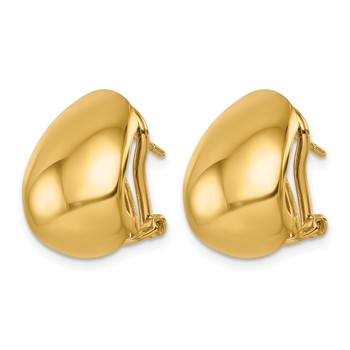 Herco 14K Polished Hollow Wide Teardrop Omega Back Earrings — alternate view