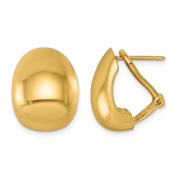 Herco 14K Polished Hollow Wide Teardrop Omega Back Earrings