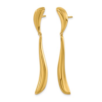 Herco 14K Polished Fancy Curved Wave Post Dangle Earrings — alternate view