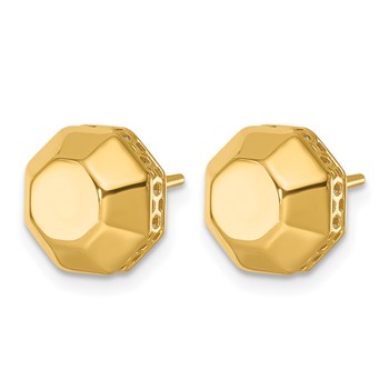 Herco 14K Polished Beveled Edge Octagon Post Earrings — alternate view