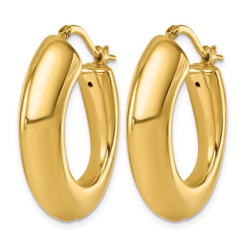 Herco 14K Polished and Knife Edge Graduated Oval Hoop Earrings — alternate view