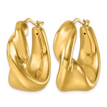 Herco 14K Polished and Half Twisted Round Hoop Earrings — alternate view