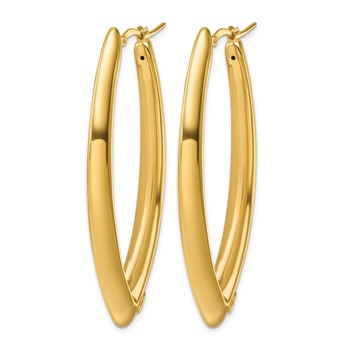 Herco 14K Polished Knife Edge Hoop Earrings — alternate view