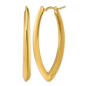 Herco 14K Polished Knife Edge Hoop Earrings