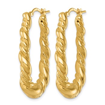 Herco 14K Polished and Twisted Teardrop Hoop Earrings — alternate view