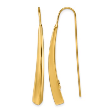 Herco 14K Polished Knife Edge Graduated Threader Earrings