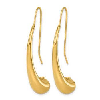 Herco 14K Polished Curved Teardrop Threader Earrings — alternate view