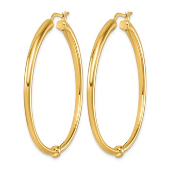 Herco 14K Polished with Ball Round Hoop Earrings — alternate view