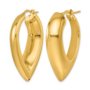 Herco 14K Polished Fancy Puffed and Pointed Hoop Earrings — alternate view