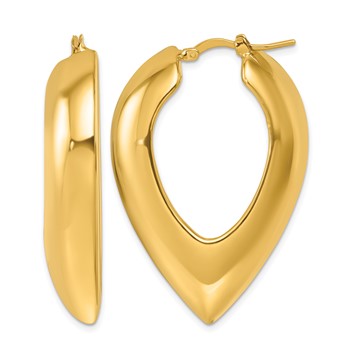 Herco 14K Polished Fancy Puffed and Pointed Hoop Earrings