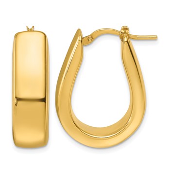 Herco 14K Polished 8.2mm Teardrop Hoop Earrings