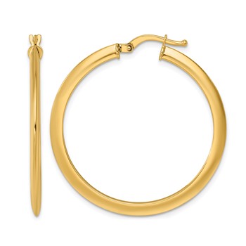 Herco 14K Polished Knife Edge 1.8x34.75mm Round Hoop Earrings