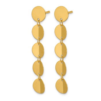 Herco 14K Polished Solid Five Circle Post Dangle Earrings — alternate view