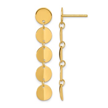 Herco 14K Polished Solid Five Circle Post Dangle Earrings