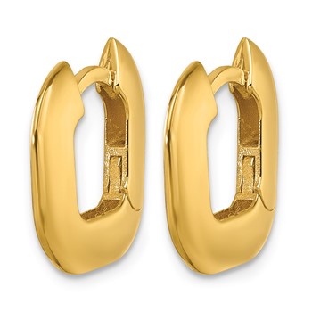 Herco 14K Polished Solid Wide Square Hinged Hoop Earrings — alternate view