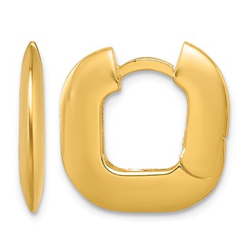 Herco 14K Polished Solid Wide Square Hinged Hoop Earrings