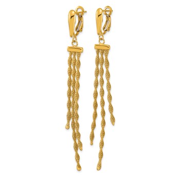 Herco 14K Polished Fancy Twisted Chain 3-Strand Leverback Dangle Earrings — alternate view