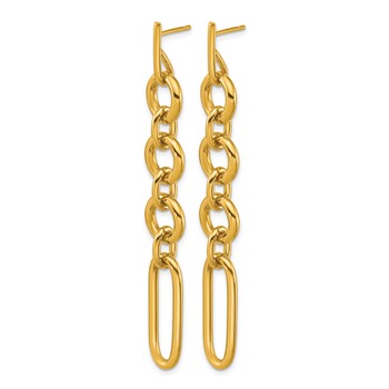 Herco 14K Polished Fancy Mixed Link Post Dangle Earrings — alternate view