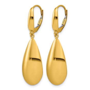 Herco 14K Polished Teardrop Leverback Dangle Earrings — alternate view
