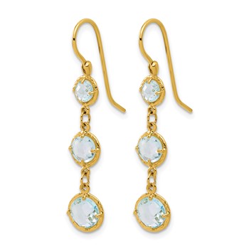 Herco 14K Textured Graduated Blue Topaz Dangle Earrings — alternate view
