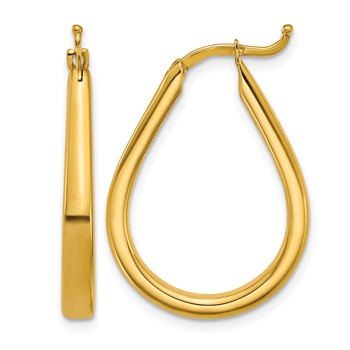 Herco 14K Polished 3.5mm Teardrop Hoop Earrings