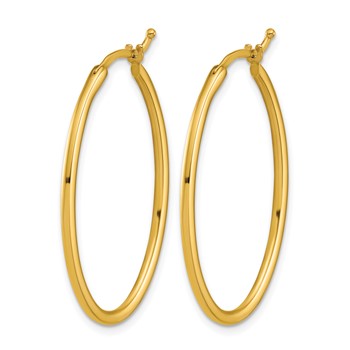 Herco 14K Polished 1.5mm Oval Hoop Earrings — alternate view