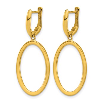 Herco 14K Polished Fancy Oval Hinged Dangle Earrings — alternate view